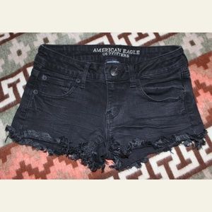 AEO Black Denim Shorts